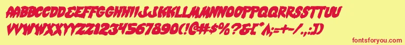 MysticSinglerItalic Font – Red Fonts on Yellow Background