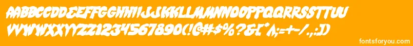 MysticSinglerItalic Font – White Fonts on Orange Background