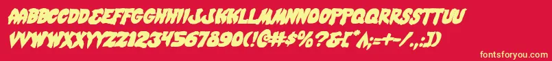 MysticSinglerItalic Font – Yellow Fonts on Red Background