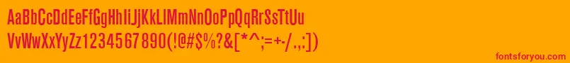 AnconaCdRegular-fontti – punaiset fontit oranssilla taustalla