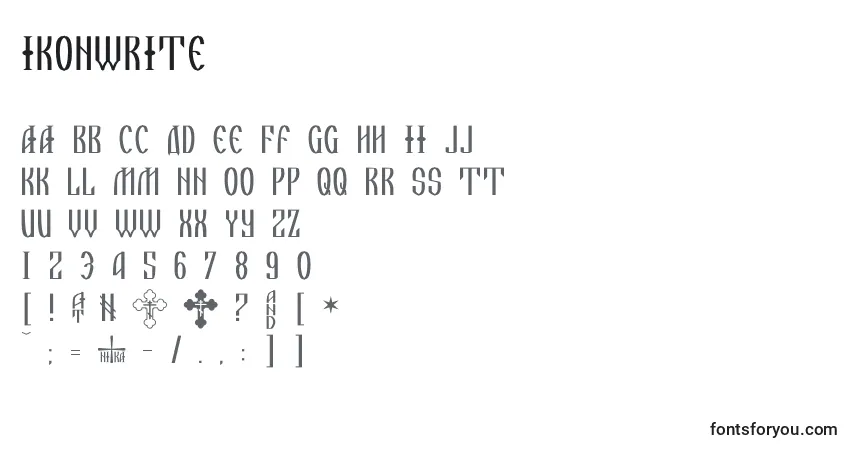 Czcionka Ikonwrite – alfabet, cyfry, specjalne znaki