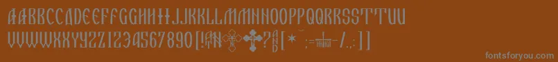 Ikonwrite Font – Gray Fonts on Brown Background