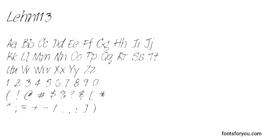 Schriftart Lehn113 – Alphabet, Zahlen, spezielle Symbole