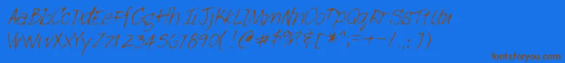 Lehn113 Font – Brown Fonts on Blue Background