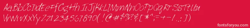 Lehn113 Font – Pink Fonts on Red Background