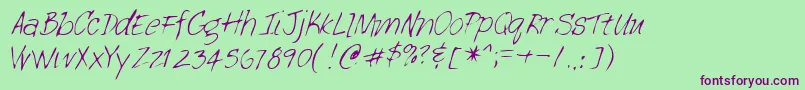 Lehn113 Font – Purple Fonts on Green Background