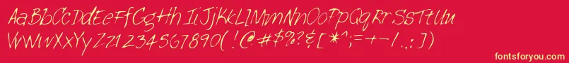 Lehn113 Font – Yellow Fonts on Red Background