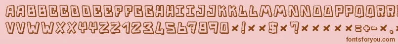 Trouble Font – Brown Fonts on Pink Background