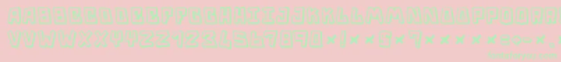 Trouble Font – Green Fonts on Pink Background