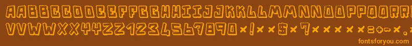 Trouble Font – Orange Fonts on Brown Background