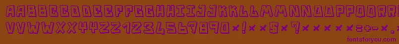 Trouble Font – Purple Fonts on Brown Background