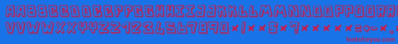 Trouble Font – Red Fonts on Blue Background