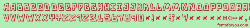 Trouble Font – Red Fonts on Green Background