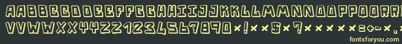 Trouble Font – Yellow Fonts on Black Background
