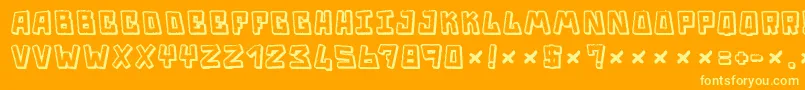 Trouble Font – Yellow Fonts on Orange Background