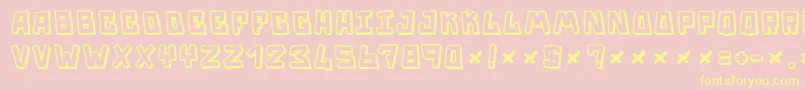 Trouble Font – Yellow Fonts on Pink Background