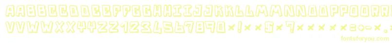 Trouble Font – Yellow Fonts on White Background