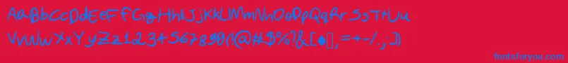 Шрифт AnOriginalFontByDavi – синие шрифты на красном фоне