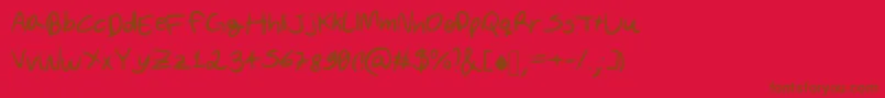 AnOriginalFontByDavi Font – Brown Fonts on Red Background