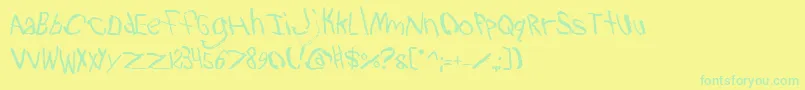 Police TravestyBold – polices vertes sur fond jaune