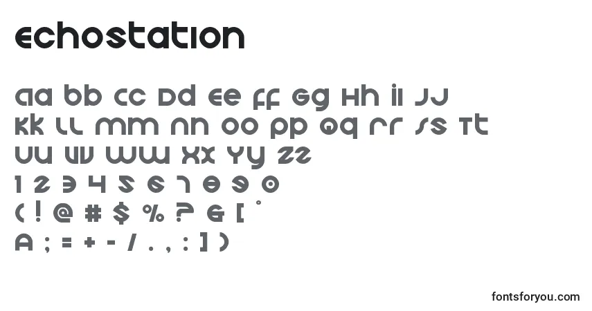 A fonte Echostation – alfabeto, números, caracteres especiais