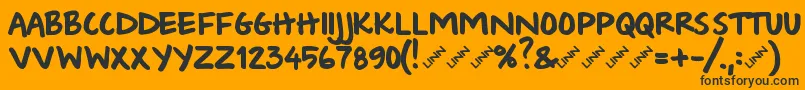 Wishlist2009bold-Schriftart – Schwarze Schriften auf orangefarbenem Hintergrund