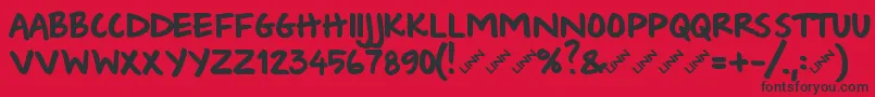 Wishlist2009bold Font – Black Fonts on Red Background