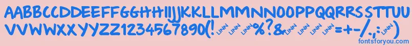 Wishlist2009bold Font – Blue Fonts on Pink Background