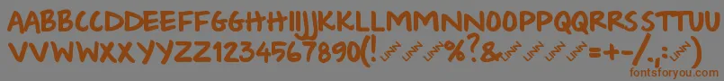 Wishlist2009bold Font – Brown Fonts on Gray Background