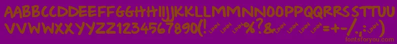 Wishlist2009bold-fontti – ruskeat fontit violetilla taustalla