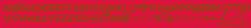 フォントWishlist2009bold – 赤い背景に茶色の文字