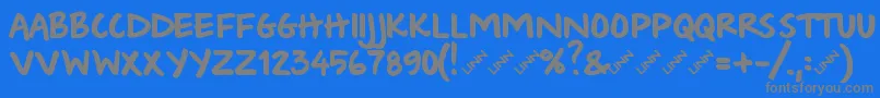 フォントWishlist2009bold – 青い背景に灰色の文字