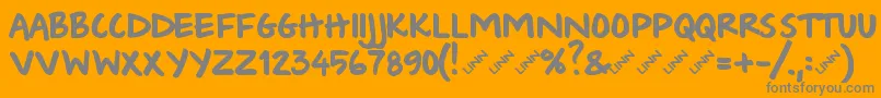 Wishlist2009bold-Schriftart – Graue Schriften auf orangefarbenem Hintergrund