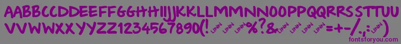 Wishlist2009bold-Schriftart – Violette Schriften auf grauem Hintergrund