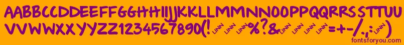 Wishlist2009bold Font – Purple Fonts on Orange Background