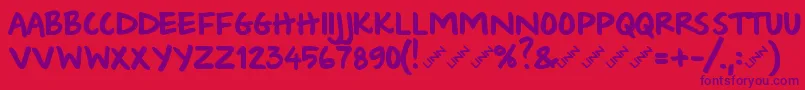 Шрифт Wishlist2009bold – фиолетовые шрифты на красном фоне