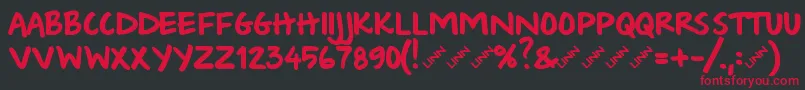 Wishlist2009bold Font – Red Fonts on Black Background