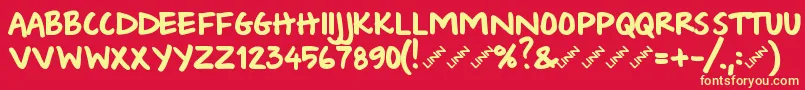 Wishlist2009bold Font – Yellow Fonts on Red Background