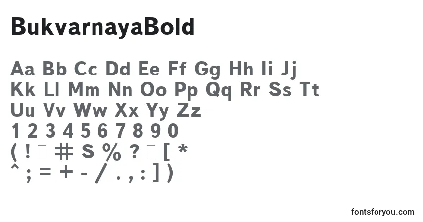 Schriftart BukvarnayaBold – Alphabet, Zahlen, spezielle Symbole
