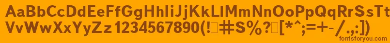 BukvarnayaBold Font – Brown Fonts on Orange Background