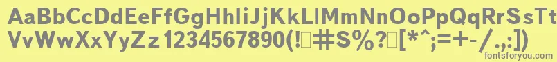BukvarnayaBold-fontti – harmaat kirjasimet keltaisella taustalla