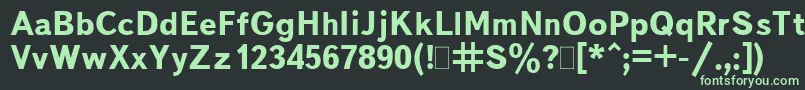 フォントBukvarnayaBold – 黒い背景に緑の文字