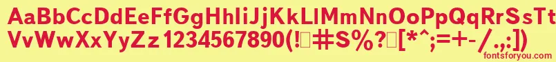BukvarnayaBold-fontti – punaiset fontit keltaisella taustalla