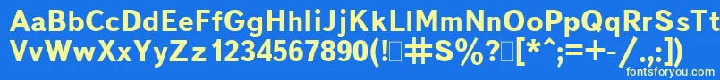 BukvarnayaBold Font – Yellow Fonts on Blue Background