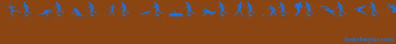 SportsfiguresRegular Font – Blue Fonts on Brown Background