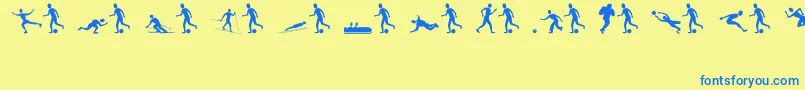 SportsfiguresRegular Font – Blue Fonts on Yellow Background