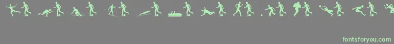 SportsfiguresRegular Font – Green Fonts on Gray Background