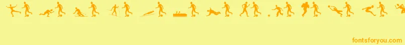 SportsfiguresRegular Font – Orange Fonts on Yellow Background