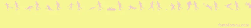 SportsfiguresRegular Font – Pink Fonts on Yellow Background