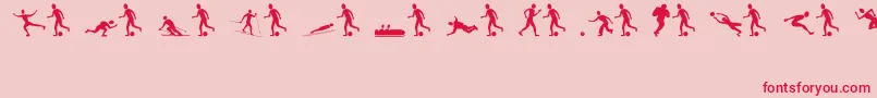 SportsfiguresRegular Font – Red Fonts on Pink Background
